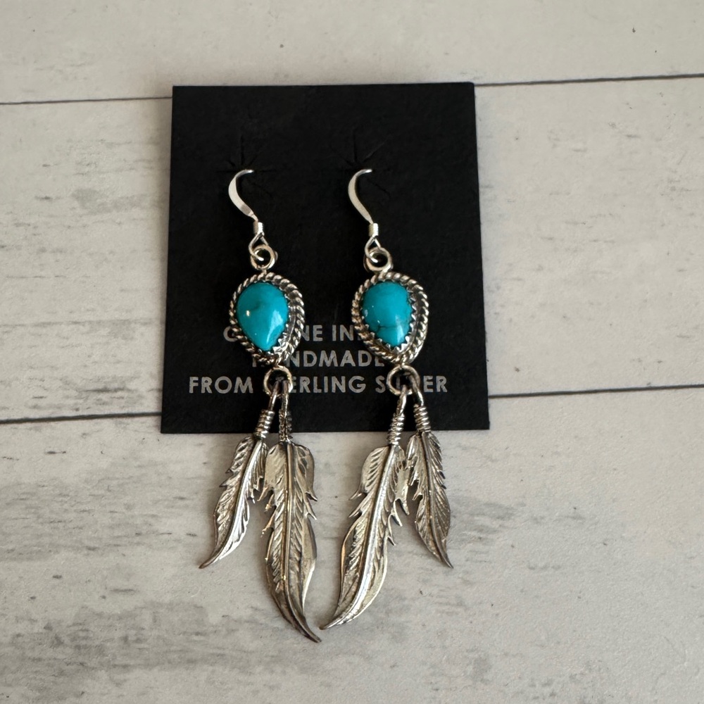 NWT Navajo Sterling Silver Turquoise Earrings